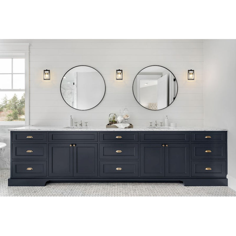 Z-Lite Bleeker Street 1 Light Wall Sconce, Matte Black/Chrome