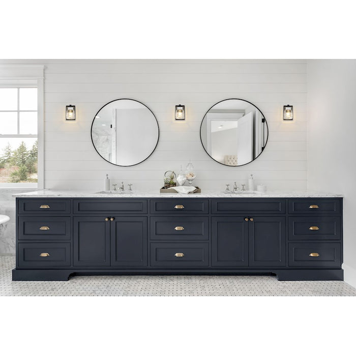 Z-Lite Bleeker Street 1 Light Wall Sconce, Matte Black/Chrome
