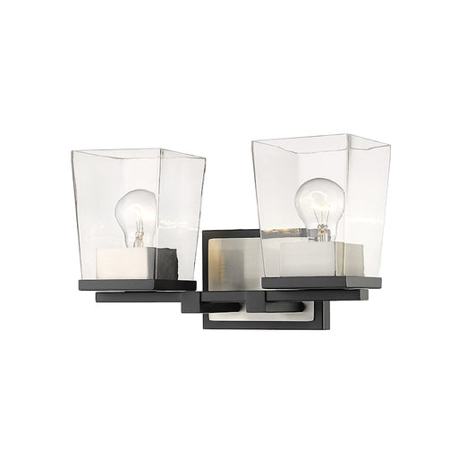 Z-Lite Bleeker Street 2 Light Vanity, Matte Black/Brushed Nickel - 475-2V-MB-BN