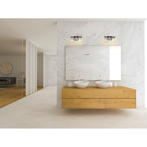 Z-Lite Bleeker Street 2 Light Vanity, Matte Black/Brushed Nickel