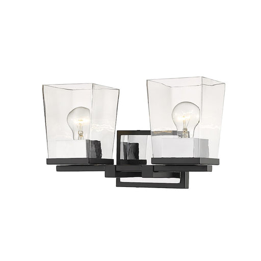 Z-Lite Bleeker Street 2 Light Vanity, Matte Black/Chrome - 475-2V-MB-CH