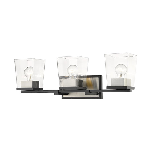 Z-Lite Bleeker Street 3 Light Vanity, Matte Black/Brushed Nickel - 475-3V-MB-BN