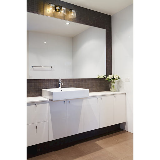 Z-Lite Bleeker Street 3 Light Vanity, Matte Black/Brushed Nickel