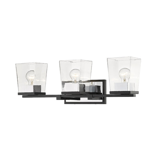 Z-Lite Bleeker Street 3 Light Vanity, Matte Black/Chrome - 475-3V-MB-CH