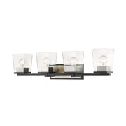 Z-Lite Bleeker Street 4 Light Vanity, Matte Black/Brushed Nickel - 475-4V-MB-BN