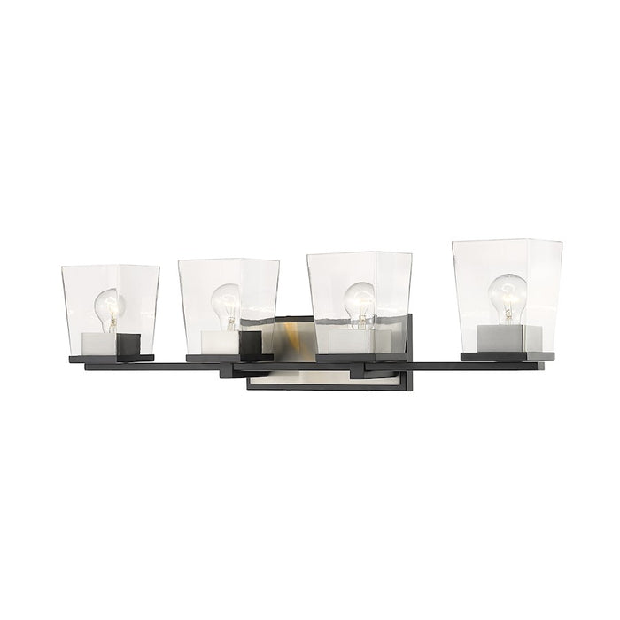 Z-Lite Bleeker Street 4 Light Vanity, Matte Black/Brushed Nickel - 475-4V-MB-BN