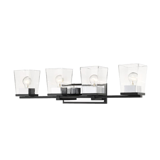 Z-Lite Bleeker Street 4 Light Vanity, Matte Black/Chrome - 475-4V-MB-CH