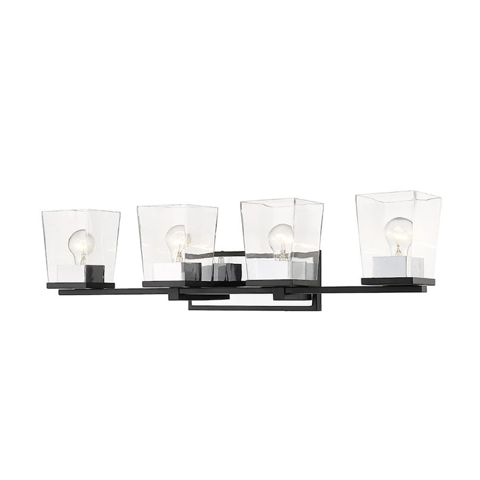 Z-Lite Bleeker Street 4 Light Vanity, Matte Black/Chrome - 475-4V-MB-CH