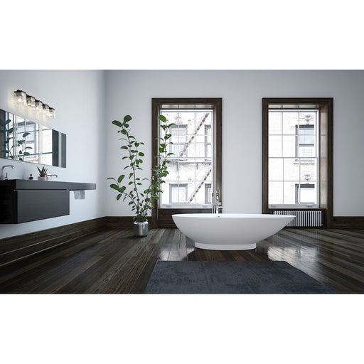 Z-Lite Bleeker Street 5 Light Vanity, Matte Black/Brushed Nickel