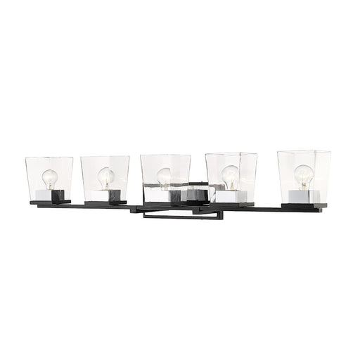 Z-Lite Bleeker Street 5 Light Vanity, Matte Black/Chrome - 475-5V-MB-CH