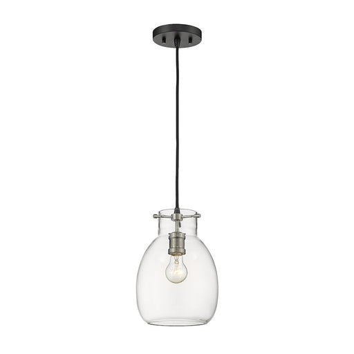 Z-Lite Bella 1 Light Mini Pendant, Matte Black/Brushed Nickel - 476MP-MB-BN