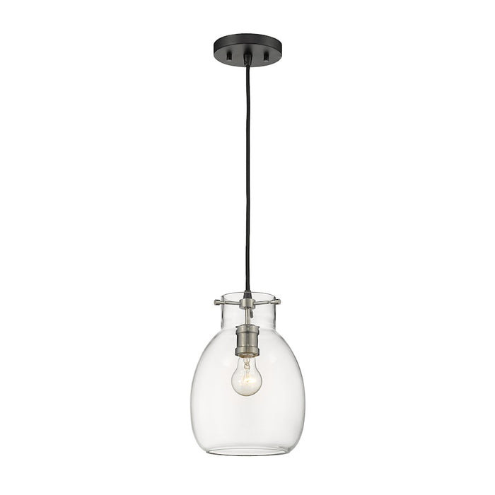 Z-Lite Bella 1 Light Mini Pendant, Matte Black/Brushed Nickel - 476MP-MB-BN