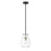 Z-Lite Bella 1 Light 11" Mini Pendant, Black/Nickel/Clear