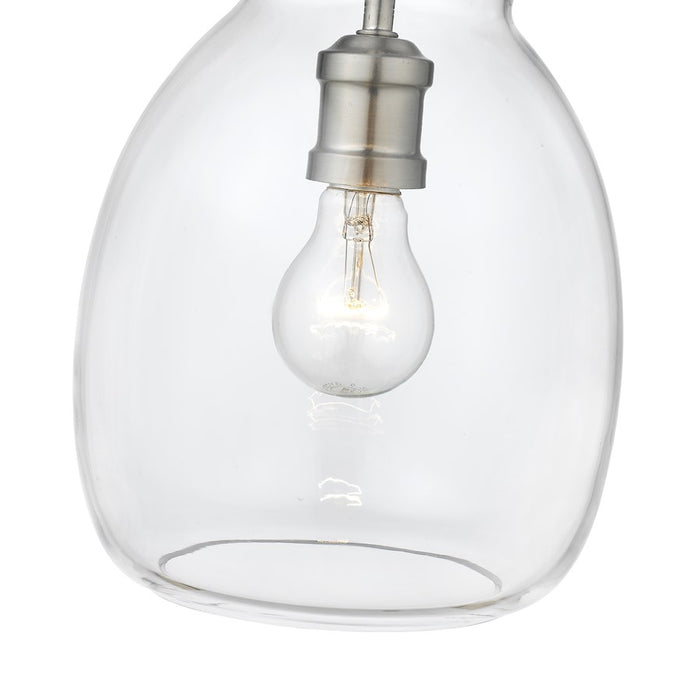 Z-Lite Bella 1 Light 11" Mini Pendant, Black/Nickel/Clear