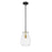 Z-Lite Bella 1 Light 11" Mini Pendant, Black/Brass/Clear