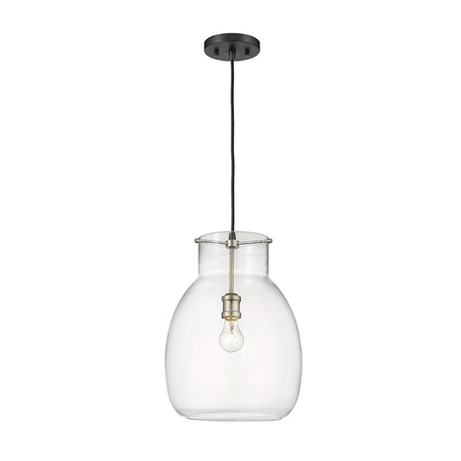 Z-Lite Bella 1 Light Pendant, Matte Black/Brushed Nickel - 476P-MB-BN