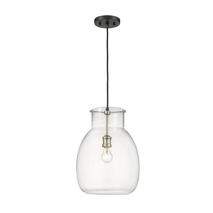 Z-Lite Bella 1 Light Pendant, Matte Black/Brushed Nickel - 476P-MB-BN
