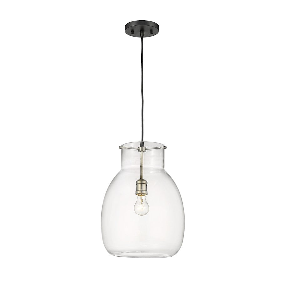 Z-Lite Bella 1 Light Pendant, Matte Black/Brushed Nickel - 476P-MB-BN