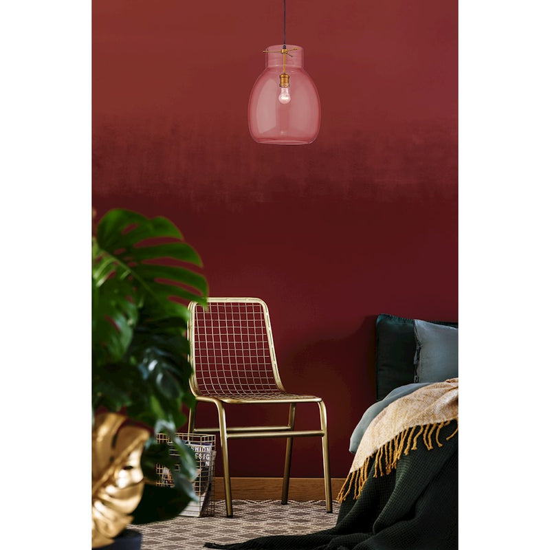 Z-Lite Bella 1 Light Pendant, Matte Black/Olde Brass