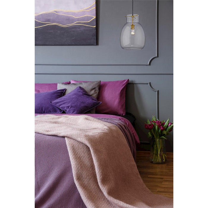Z-Lite Bella 1 Light Pendant, Matte Black/Olde Brass