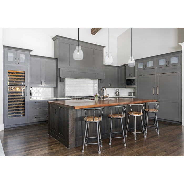 Z-Lite Bella 1 Light 16" Mini Pendant, Black/Nickel/Clear