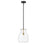 Z-Lite Bella 1 Light 16" Mini Pendant, Black/Olde Brass/Clear