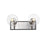 Z-Lite Parsons 2 Light Vanity, Matte Black/Brushed Nickel/Clear