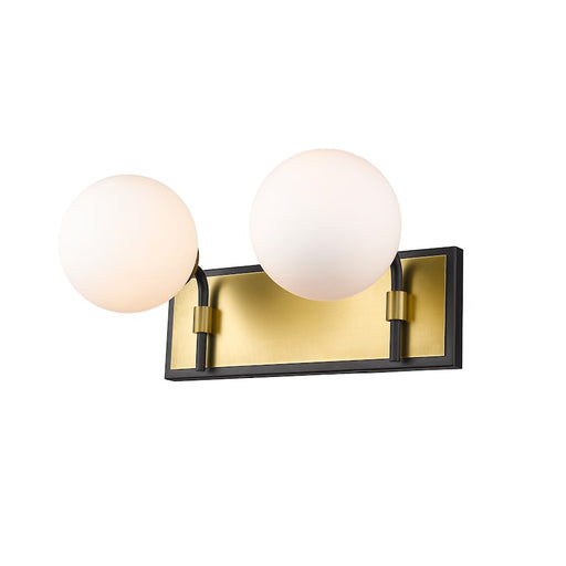 Z-Lite Parsons 2 Light Vanity, Matte Black/Olde Brass, Opal - 477-2V-MB-OBR