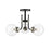 Z-Lite Parsons 3 Light 14" Semi Flush, Black/Nickel/Clear