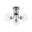 Z-Lite Parsons 3 Light 14" Semi Flush, Black/Nickel/Clear