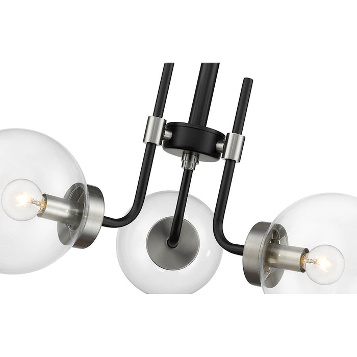Z-Lite Parsons 3 Light 14" Semi Flush, Black/Nickel/Clear