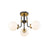 Z-Lite Parsons 3 Light 14" Semi Flush, Black/Olde Brass/Opal