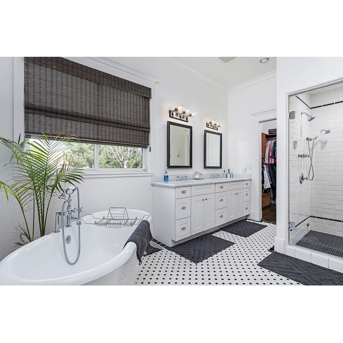 Z-Lite Parsons 3 Light Vanity, Matte Black/Brushed Nickel/Clear