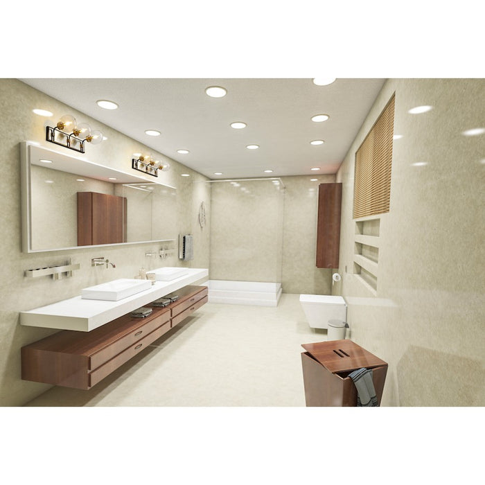Z-Lite Parsons 3 Light Vanity, Matte Black/Brushed Nickel/Clear