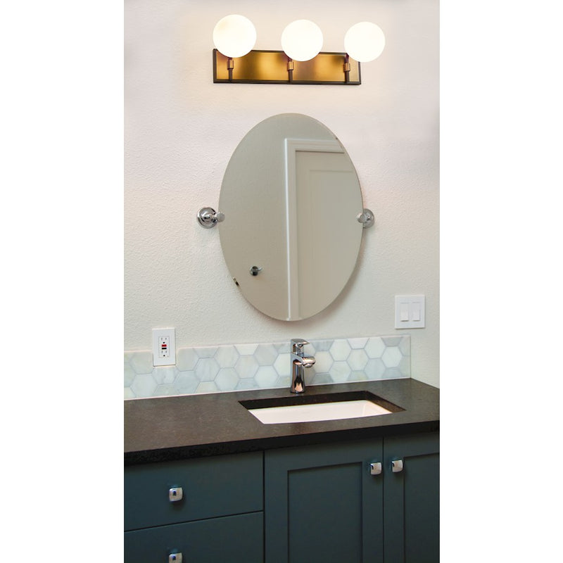 Z-Lite Parsons 3 Light Vanity, Matte Black/Olde Brass/Opal