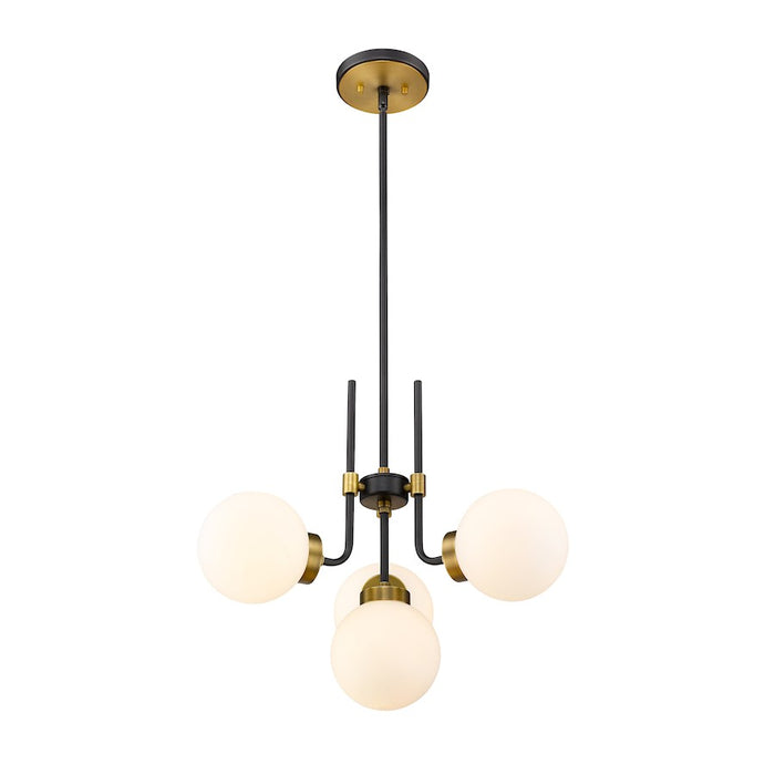 Z-Lite Parsons 4 Light 97.75" Chandelier, Black/Olde Brass/Opal