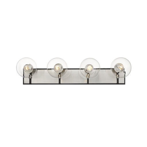 Z-Lite Parsons 4 Light Vanity, Matte Black/Brushed Nickel/Clear