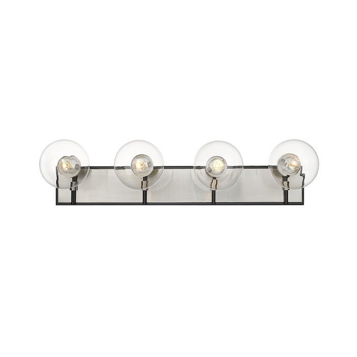 Z-Lite Parsons 4 Light Vanity, Matte Black/Brushed Nickel/Clear