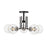 Z-Lite Parsons 5 Light 14" Semi Flush, Black/Nickel/Clear