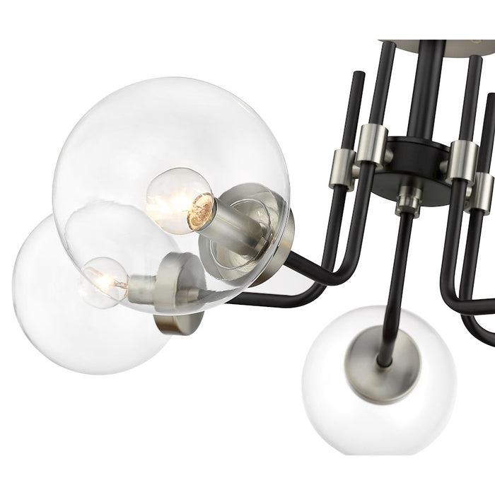 Z-Lite Parsons 5 Light 14" Semi Flush, Black/Nickel/Clear