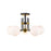 Z-Lite Parsons 5 Light 14" Semi Flush, Black/Olde Brass/Opal