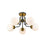 Z-Lite Parsons 5 Light 14" Semi Flush, Black/Olde Brass/Opal
