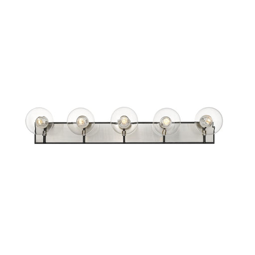 Z-Lite Parsons 5 Light Vanity, Matte Black/Brushed Nickel/Clear