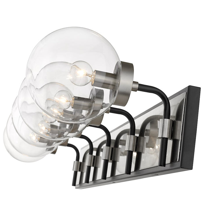 Z-Lite Parsons 5 Light Vanity, Matte Black/Brushed Nickel/Clear