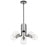 Z-Lite Parsons 6 Light Chandelier, Matte Black/Brushed Nickel/Clear