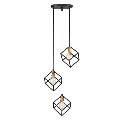 Z-Lite Vertical 3 Light 11" Pendant, Bronze/Olde Brass -478-3BRZ-OBR