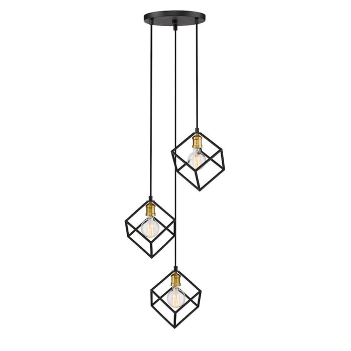 Z-Lite Vertical 3 Light 11" Pendant, Bronze/Olde Brass -478-3BRZ-OBR