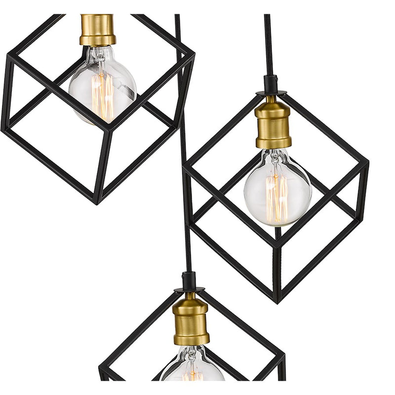 Z-Lite Vertical 3 Light 11" Pendant, Bronze/Olde Brass -478-3BRZ-OBR