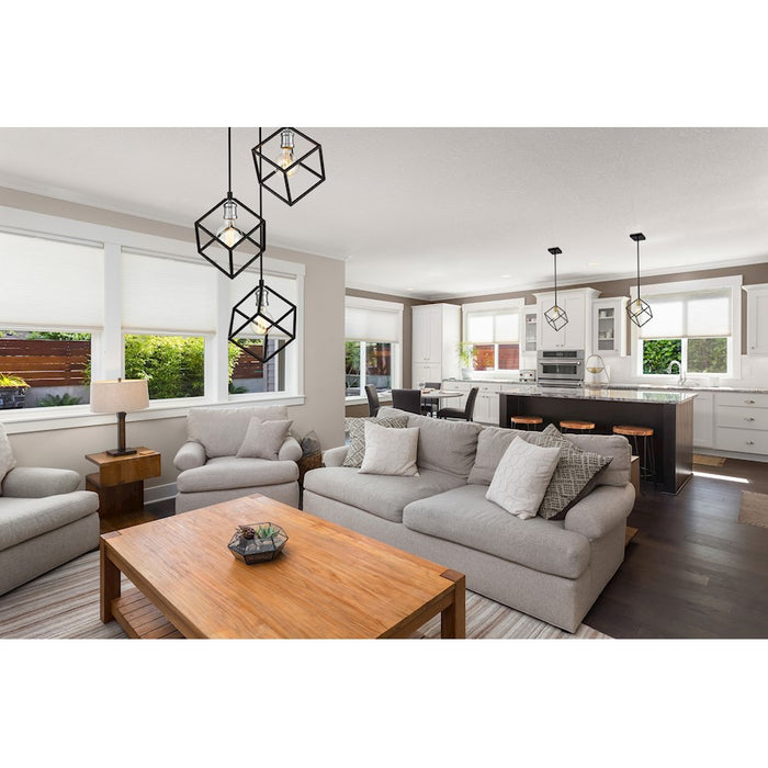 Z-Lite Vertical 3 Light 11" Pendant, Matte Black/Brushed Nickel -478-3MB-BN