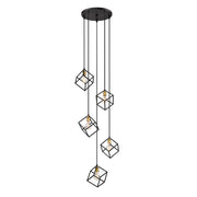 Z-Lite Vertical 5 Light 11" Pendant, Bronze/Olde Brass -478-5BRZ-OBR